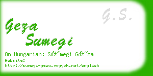 geza sumegi business card